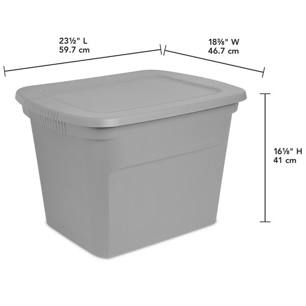Sterilite 18 Gallon Tote Box Plastic, Gray 