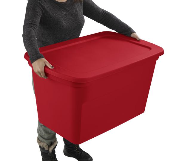 Sterilite 18 Gallon Tote Box Plastic, Infra Red, Set of 8