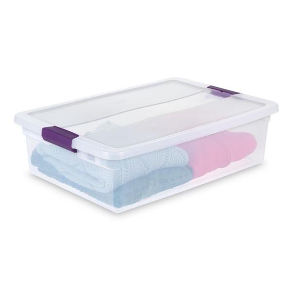 Sterilite 32 Quart/30 Liter ClearView Latch Box, Clear with Sweet