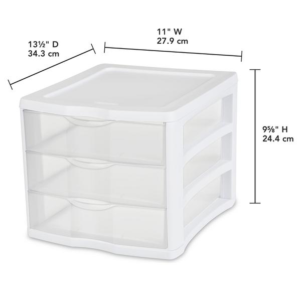 Sterilite 17918004 3-Drawer Storage Organizer White: Storage Drawers  (073149179180-1)