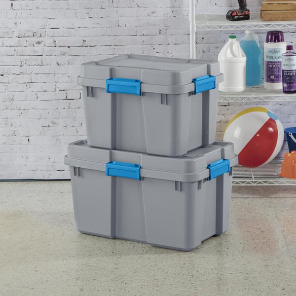 Sterilite 30 Gal Gasket Tote Heavy Duty Stackable Storage Bin with Lid, 9  Pack, 1 Piece - Fry's Food Stores