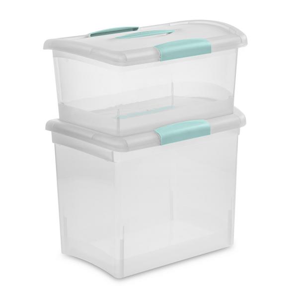 Sterilite Medium Nesting ShowOffs, Stackable Small Storage Bin with Lid, 6  Pack, 1 Piece - Baker's