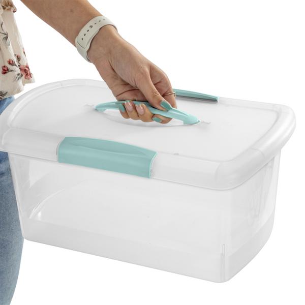 12 Pack Sterilite Large Nesting ShowOffs Portable Clear File Box with Latches 