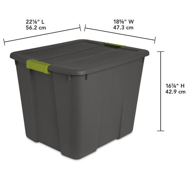 Mainstays 20 Gallon Latching Storage Container, Black Base and Lid