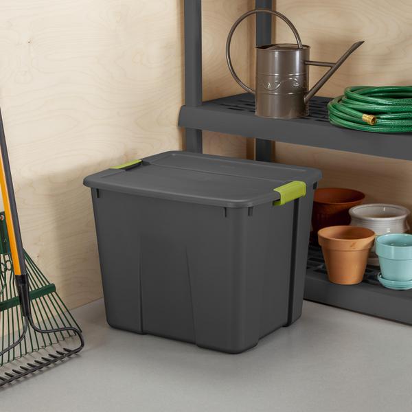 Sterilite 20 Gallon Plastic Home Storage Container Tote Box, Gray
