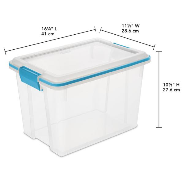 Sterilite 18 Gal. Medium Clip Box Home Storage Bin Container with