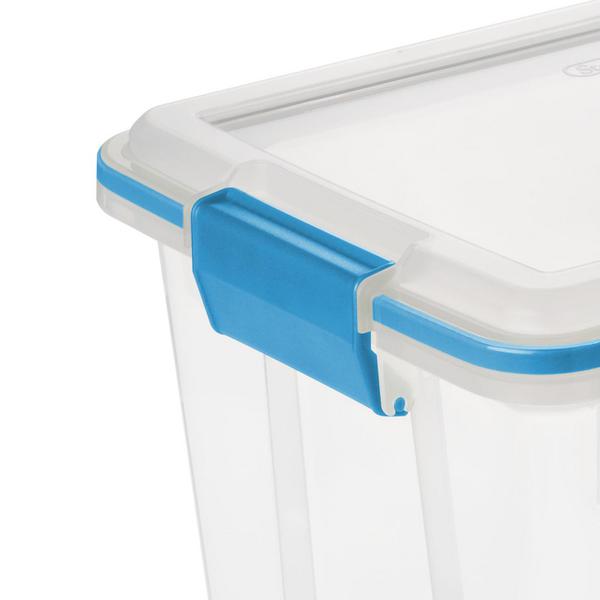 Sterilite 20 Qt. Clear Plastic Storage Box with White Lid