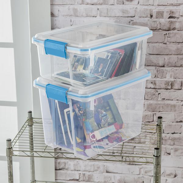 Wholesale Sterilite Storage Box- 12qt- Clear/Blue CLEAR / BLUE AQUARIUM