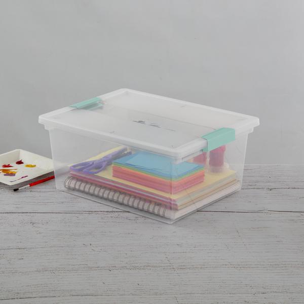 Sterilite Medium Clip Clear Storage Box With Latched Lid 19628604