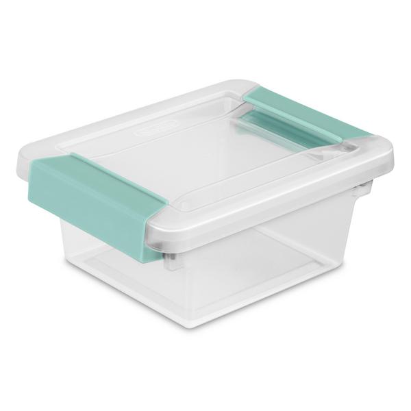 Sterilite 19698606 Mini Clip Box Clear with Blue Aquarium Latches 6-Pack for sale online 