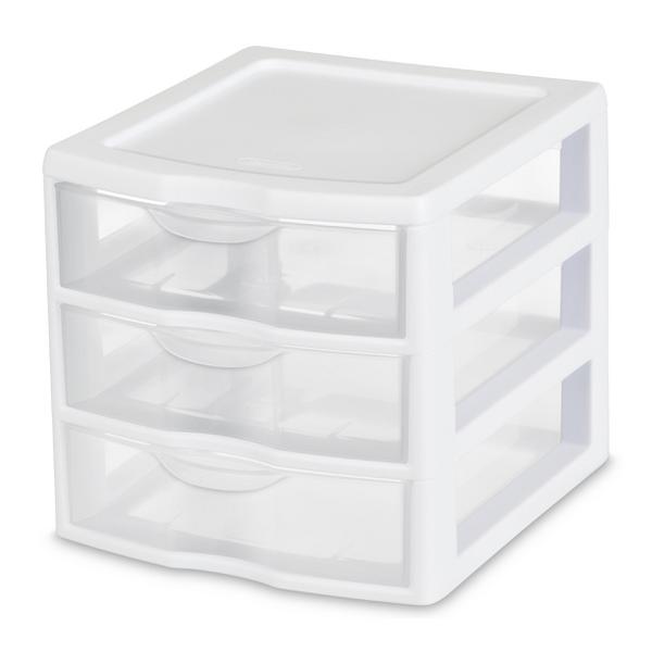 Details about   Sterilite 20738006 Small 3 Drawer Unit 6-Pack White Frame with Clear Drawers 