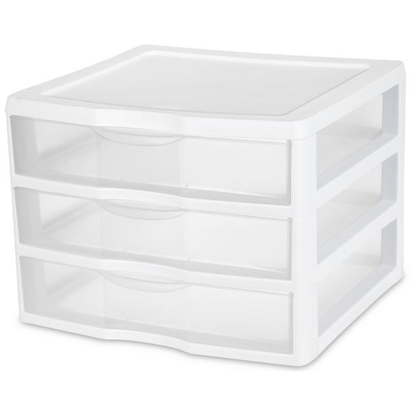 Sterilite Corporation 4-Pack 3-Drawers White Stackable Plastic Storage  Drawer 9.6-in H x 11-in W x 13.5-in D in the Storage Drawers department at