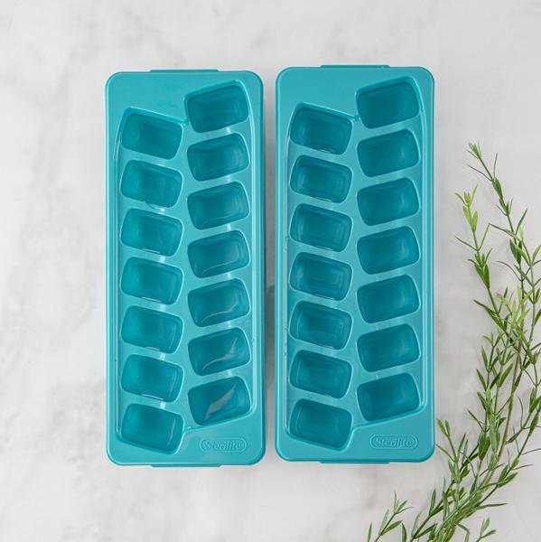 Set of Silicone Ice Cube Trays Makes 8 Large 2 in. x 2 in. Cubes Each